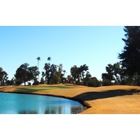 Like the 16th hole at Camelback Golf Club's Padre Course, the par-3 17th also features a lake on the left side of the green.