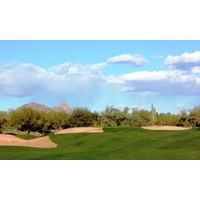 The second hole on the Raptor Course at Grayhawk Golf Club is called "Hideaway," no doubt because the green is tucked away behind a bend.