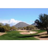 The par-5 11th on the Raptor Course at Grayhawk Golf Club is a true three-shotter for most players.